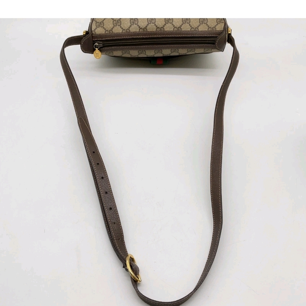 Gucci Sherry Line GG Supreme PVC Leather Brown Shoulder Bag - Picture 6 of 13
